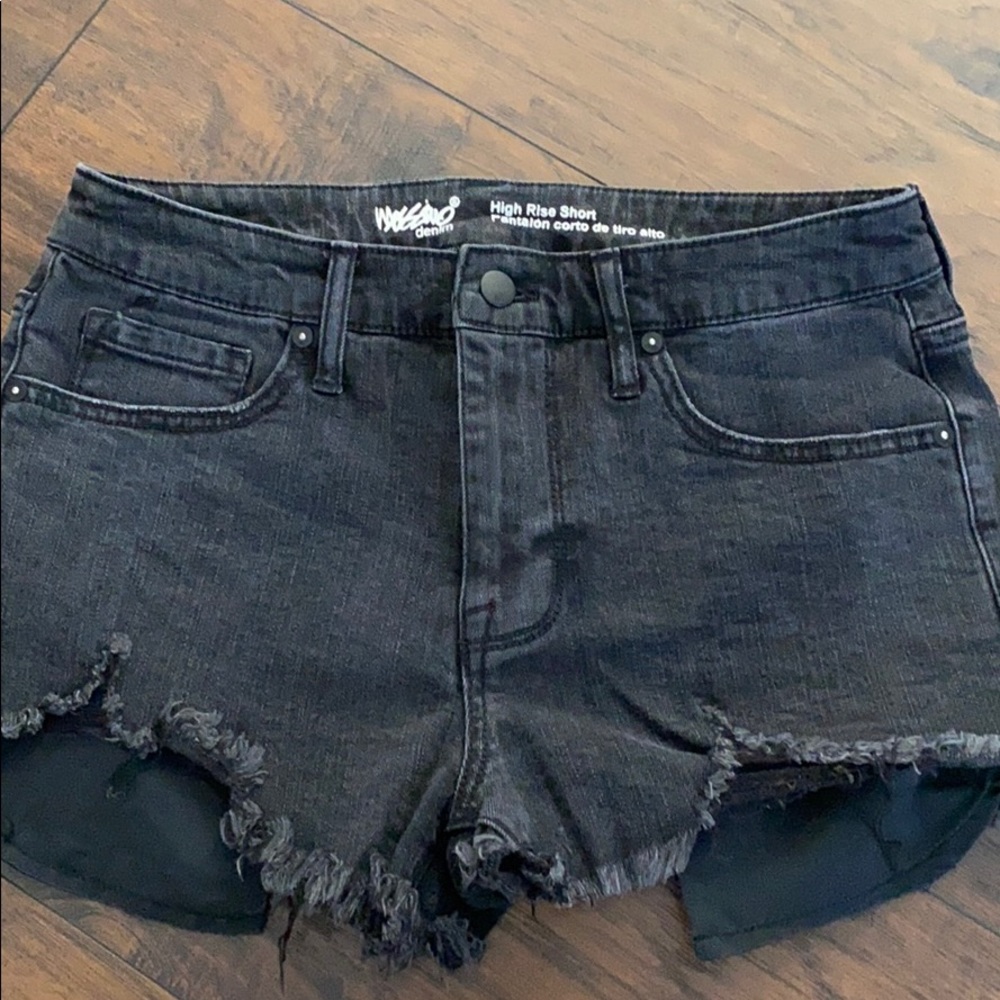 Black jean shorts